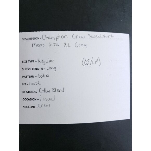 Champion Crew Sweatshirt Men's Size XL Gray - Picture 7 of 8